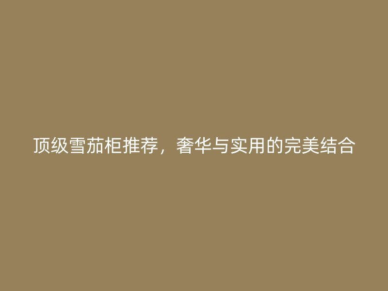 顶级雪茄柜推荐，奢华与实用的完美结合